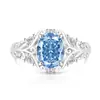Venta caliente de transmisión en vivo: Anillo de Vid de Diamante de Alto Carbono Súper Brillante para Mujer con Corte Flor de Hielo Forma de Huevo de Paloma, Anillo con Forma de Huevo Chapado en Oro Real