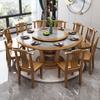Nueva Mesa de Comedor de Placa de Roca Estilo Chino Combinación Silla de Comedor Madera Maciza Simple Moderna Redonda Mesa de Comedor Grande para Familia Fiesta en Casa Comida