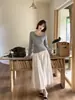 2026 Nueva Camiseta Negra de Manga Larga para Mujer, Primavera, Otoño, Invierno, Hombros Descubiertos, Adelgazante, Minimalista, Camiseta Base de Principios de Otoño 0058