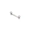 Aretes de piercing personalizados de ángulo recto transfronterizos, titanio F136 con rosca interna e incrustación de diamante, joyería para piercing corporal de titanio G23