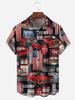 AliExpress Internacional Camisa de Praia Masculina Verão Moda Masculina Estampada Havaiana Manga Curta Cardigã Lapela
