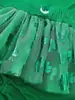 2026 Nuevo Estilo Bebé Niña Verde Suerte Trébol de Cuatro Hojas Tirantes Gasa Vestido Mono Lindo y Dulce