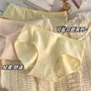 Ropa interior de algodón puro para mujer con entrepierna antibacteriana, estilo coreano, tiro medio, estilo japonés, simple, cómoda, sin costuras, transpirable, calzones para chica joven