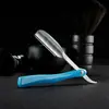 Mango de Acero Inoxidable para Navaja Manual Luotts Navaja Plegable Estilo Japonés Navaja de Seguridad Navaja para Recortar el Cabello