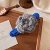 Horquilla de Flor de Lana Tejida a Mano Estilo Francés para Mujer 2025 Nueva Horquilla de Gama Alta Pinza de Pato para la Parte Posterior de la Cabeza Pinza para el Cabello