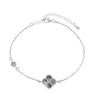 Pulsera europea y americana simple ins fashion de lujo ligero plata esterlina S925 con incrustaciones de diamantes Trébol de la Buena Suerte popular versátil nicho femenino