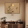 Bambu de Tinta Novo Estilo Chinês Caixa de Distribuição Pintura Decorativa Estética da Dinastia Song Caixa de Medidor de Eletricidade Pintura para Pendurar na Parede Caixa Multimídia Personalizada Cobertura de Parede
