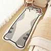 Alfombra de Rayas de Animales de Dibujos Animados, Manta para Mesita de Noche de Dormitorio, Tapete para Mesa de Centro de Sala de Estar de Gatito, Alfombra de Piso Resistente a Manchas y Fácil de Cuidar de Imitación de Cachemira