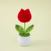 Flor de Lana Tejida a Mano y Ganchillo Girasoles y Tulipanes Plantas en Maceta para Oficina Fábrica de Origen Productos Terminados Venta al por Mayor Transfronteriza