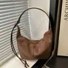 Bolsa de Axila Casual Matte Moda Retrô Outono 2025 Nova Tendência Estilo Coreano Ins Tendência Bolsa de Ombro Único Transversal com Acabamento de Luxo