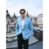 Comercio Exterior Transfronterizo Venta al por Mayor de Trajes para Hombre, Trajes de Solapa Sencilla de Negocios Casual de Moda para Hombre, Blazers Europeos y Americanos de Corte Ajustado