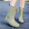 Botas de Lluvia y Zapatos de Agua de Nuevo Estilo Transfronterizos para Mujer, Impermeables, Antideslizantes, Modernos y Populares, Zapatos de Lluvia Ligeros para Mujer, Zapatos de Goma para Mujer Adulta