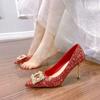 Zapatos de Tacón Alto con Punta de Dedo para Mujer de Celebridad de Internet Perla Nuevos para Primavera y Verano 2025 Zapatos de Boda Zapatos de Novia
