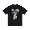 Camiseta de Base Solta com Estampa de Personagem Japonês Trapstar de Manga Curta e Gola Redonda Casual para Homens e Mulheres Casais