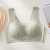 Nueva ropa interior dulce sin costuras para mujer, talla grande, brasier de copa fija, push up, inalámbrico, espalda de belleza, anti-flacidez, brasier delgado
