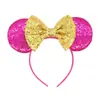 Faixa de Cabeça Mickey Cabeça Cruzada de Natal Lantejoula Espiral Laço Orelhas de Mickey Faixa de Cabeça Acessórios de Cabelo para Festa Infantil Fantasia