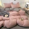 Juego de cuatro piezas de sábanas Ropa de cama Lavado Algodón Edredón Funda de edredón Juego de tres piezas Dormitorio Edredón individual Funda de edredón Primavera y Verano