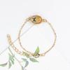 Suministro de fábrica Pulsera de venta caliente europea y americana espécimen de mariposa flor seca pulsera de joyería de flor eterna para novias regalo para estudiantes