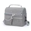 Bolsa de almoço dupla camada Amazon transfronteiriça, design simples e liso, isolada, pode ser carregada como bolsa de ombro ou bolsa de mão, lancheira portátil e bolsa térmica
