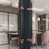 Nueva Manija de Puerta de Vidrio Imitación Jade Estilo Chino Manija de Puerta de Hotel de Alta Gama de Bronce Manija Grande para Puerta Corredera con Marco