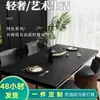 Mantel de Mesa de Cuero Negro, Resistente al Aceite, Impermeable, Mantel de Mesa de Comedor sin Lavado, Protector de Mesa de Centro, Mantel de Lujo Ligero y de Gama Alta