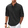 Nova Camisa Masculina de Verão Transfronteiriça Europeia e Americana Plus Size Cor Sólida Gola Alta Manga Curta Pulôver Slim-Fit Simples com Cores Adicionais