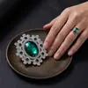 Broche de flor de cristal combinable de estilo vintage para mujer, diseño elegante y sencillo, para abrigo o ropa.