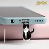 Adornos Colgantes Decorativos, Tapón Antipolvo para Teléfono Móvil, Tipo-C 2D Acrílico con Forma de Gato Lindo Pieza Plana de Interfaz