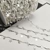 Cor preservada galvanoplastia corrente feita à mão estrela pentagonal cotovelo pingente de strass corrente solta tornozeleira pulseira material de vestuário DIY