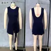 En Stock Comercio Exterior Estilo Europeo y Americano Conjunto de Dos Piezas Vestido Deportivo Ajustado Anti-Exposición con Tirantes, Sin Mangas, Hermoso Diseño de Espalda, Vestido de Tenis Yoga
