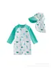 Roupa de Banho Infantil para 26 Anos, Maiô de Manga Longa com Proteção Solar, Traje de Surf de Secagem Rápida, Roupa de Banho para Europa, América, Japão e Coreia, Venda Direta Transfronteiriça