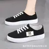 Sapatos Brancos Femininos Primavera e Outono Baixo Casual Camada Única Doces Moda Versátil Lona Respirável Antiderrapante Estilo Coreano
