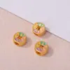 Cuentas Espaciadoras de Flor de Loto Caqui con Goteo de Aceite Chapadas en Oro Antiguo para Pulsera Collar Hecho a Mano Joyería Colgante Cuentas Sueltas Accesorios