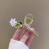Pinza de Pelo Elegante y con Temperamento Flor de Lirio Vintage Pinza para el Cabello Pinza de Aleación Fresca Pinza Tiburón para el Cabello Accesorios para el Cabello