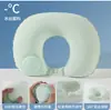 Almohada inflable en forma de U con flocado, presión automática de TPU, almohada de viaje de seda de leche, almohada inflable de viaje, sanbao de viaje, primera generación de pelo