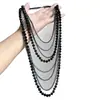 Collar de Cuentas Estilo Punk Oscuro Europeo y Americano con Diseño de Borla Multicapa, Cadena Elegante, con Estilo, de Alta Gama y Versátil para la Clavícula