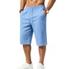 Pantalones cortos de punto transpirables con textura de bambú para hombre, estilo europeo y americano, sueltos, deportivos, para playa y vacaciones, de corte corto