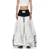 Pantalones de chándal BLACKLISTS estilo americano, bloques de color, desgastados, con salpicaduras de pintura, estampado de leopardo, pierna curva, marca de moda de street dance unisex, pantalones de pierna ancha