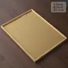 Bandeja de té de ratán macizo, bandeja de madera para hotel, bandeja rectangular de bambú para servir tazas de té estilo americano para el hogar, vintage