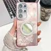 Funda para Teléfono Samsung S25 Ultra Cubierta Protectora para iPhone 17 A56 Adecuado para A16 Espejo de Letra Pulsera Película para Lente