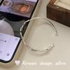 Pulseira Irregular em Prata de Lei S925 Coreana com Linhas Torcidas, Design de Nicho Estilo Ins, Sensação de Alto Padrão, Pulseira Empilhável para Mulheres
