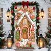 Cortina de puerta de Navidad, tela de fondo de puerta de poliéster, decoración de puerta para fiestas festivas, venta al por mayor transfronteriza, admite diseños personalizados basados en imágenes proporcionadas