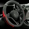 Venta al por mayor del fabricante Cubierta de Volante de Coche Costura de Cuero Película de Cuero Brillante Moda Deportiva Cubierta de Manija Interior de Coche Transfronteriza