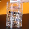 Caja de Joyería con Pendientes Giratorios Caja de Almacenamiento de Accesorios para el Cabello Multicapa Pendientes Collar Joyería Caja de Almacenamiento Transparente Caja de Almacenamiento de Joyería