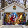 24 nuevos carteles de tela para puerta de garaje navideña transfronteriza con Papá Noel para decoración de fiestas al aire libre, tela colgante