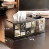 Caixa de Lenços de Couro de Alta Qualidade Estilo Vintage Retro Francês, Caixa Organizadora de Controles Remotos para Mesa de Centro da Sala de Estar, Porta Papel Higiênico de Luxo Leve