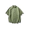 Blackarmada Camisa de Trabajo Estilo Montaña Retro Camping Manga Corta Holgada para Hombres y Mujeres Lkb795A