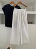 Pantalones Blancos de Encaje Rectos para Mujer 2026 Primavera y Otoño Nuevo Estilo, Diseño Adelgazante, Corte Holgado, Pantalones Casuales Cortos, Modernos