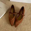 Zapatos Mary Jane Grises Estilo Tweed Punta Cuadrada para Mujer 2025 Nuevos de Primavera Versátiles Tacón Grueso Francés Zapatos de Oficina