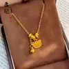 Loja de Ouro Mesmo Estilo Colar Coração Gelo Quebrado Banhado a Ouro Retenção de Cor Alta Borboleta Floral Moeda Cinco Imperadores Colar Atacado